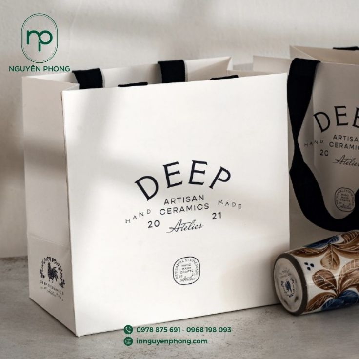 Túi giấy ivory đựng gốm sứ